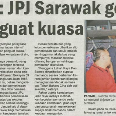 26 Januari 2025 Utusan Sarawak Pg.6 Ops Tbc Jpj Sarawak Gerakkan 500 Penguatkuasa
