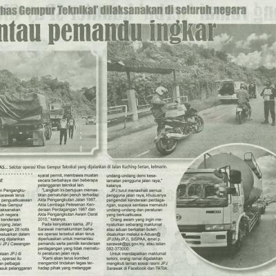 5 Januari 2025 Utusan Sarawak Pg. 4 Pantau Pemandu Ingkar