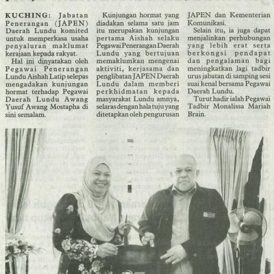 7 Januari 2025 Utusan Borneo Pg.7 Japen Lundu Komited Perkasa Usaha Penyaluran Maklumat Kerajaan