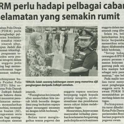 1 Mac 2025 Utusan Borneo Pg.6 Pdrm Perlu Hadapi Pelbagai Cabaran Keselamatan Yang Semakin Rumit