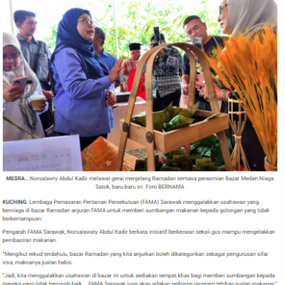2 Mac 2025 Utusan Sarawak Online Usahan Bazar Ramadan Digalak Sumbang Makanan