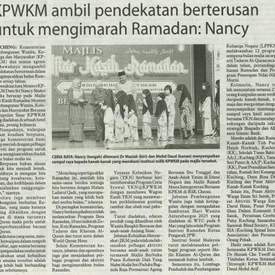 23 Mac 2025 Utusan Borneo Pg. 4 Kpwkm Ambil Pendekatan Berterusan Utk Mengimarah Ramadan Nancy