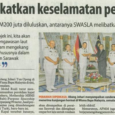 26 Mac 2025 Utusan Borneo Pg.3 Apmm Terus Tingkatkan Keselamatan Perairan Sarawak