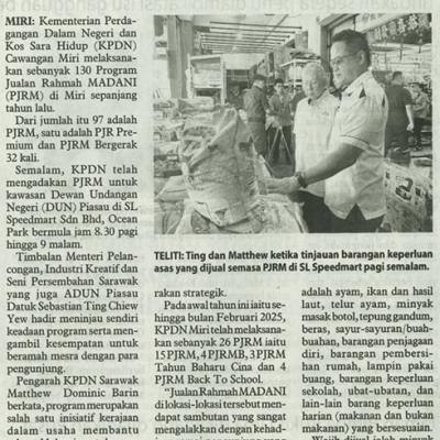 3 Mac 2025 Utusan Borneo Pg.6 Sebanyak 130 Pjrm Diadakan Di Miri Sepanjang 2024