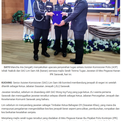 4 Mac 2025 Utusan Sarawak Online Sac Lim Sam Aik Dilantik Ketua Jsj Sarawak Baharu