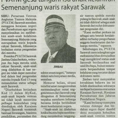 10 Mei 2025 Utusan Borneo Pg.4 Pvatm Gesa Tangani Isu Anak Kelahiran Semenanjung Waris Rakyat Sarawak