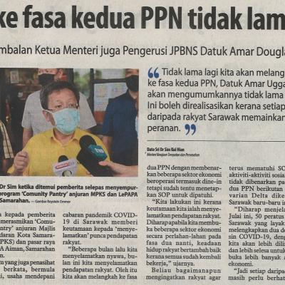 12.7.2021 Utusan Borneo Pg.3 Sarawak Ke Fasa Kedua Ppn Tidak Lama Lagi