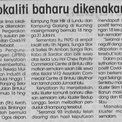 18 Julai 2021 Mingguan Sarawak Pg. 4 Lima Lokaliti Baharu Dikenakan Pkpd