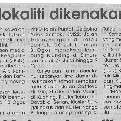 28.7.2021 Utusan Sarawak Pg.4 Lima Lokaliti Dikenakan Pkpd