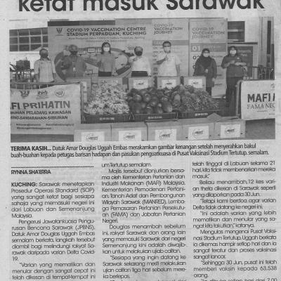 3.7.2021 Utusan Sarawak Pg.4 Varian Delta Sop Ketat Masuk Sarawak