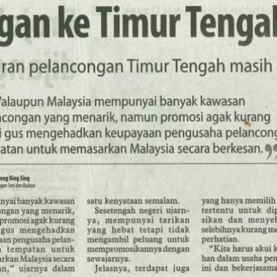 9 Jun Utusan Borneo Pg.6 Promosi Pelancongan Ke Timur Tengah Akan Diperhebat