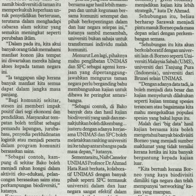 15 Julai 2025 Utusan Borneo Pg. 2 Stesen Perkukuh Landskap Penyelidikan