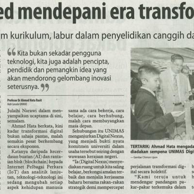 2 Julai 2025 Utusan Borneo Pg.4 Unimas Komited Mendepani Era Transformasi Digital