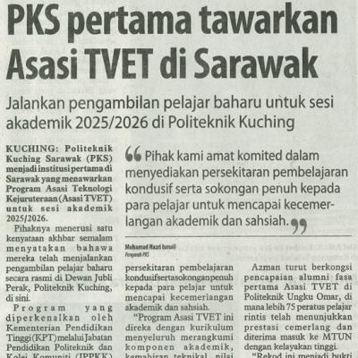 9 Julai 2025 Utusan Borneopg.5 Pks Pertama Tawarkan Asasi Tvet Di Sarawak