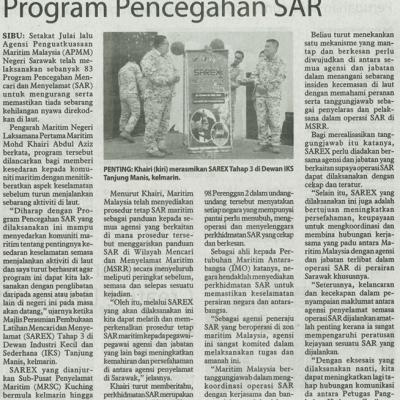 28 Ogos 2025 Utusan Borneo Pg.8 Apmm Negeri Sarawak Teruskan Program Pencegahan Sar