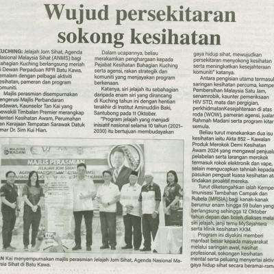 31 Ogos 2025 Suara Sarawak Pg.9 Wujud Persekitaran Sokong Kesihatan