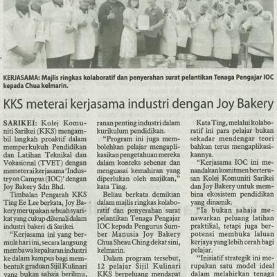 9 Ogos 2025 Utusan Borneo Pg.4 Kks Meterai Kerjasama Industri Dengan Joy Bakeri