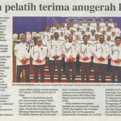 24 September 2025 Suara Sarawak Pg.12 Tiga Pelatih Terima Anugerah Khas