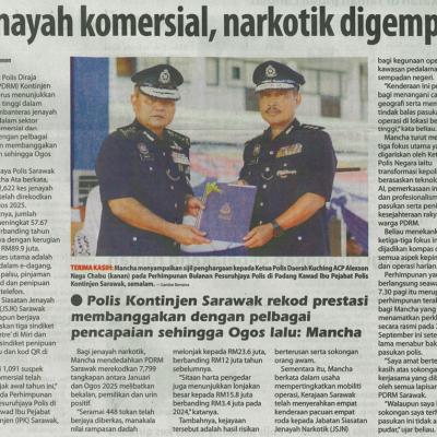 26 September 2025 Utusan Borneo Pg.1 Jenayah Komersial Narkotik Digempur