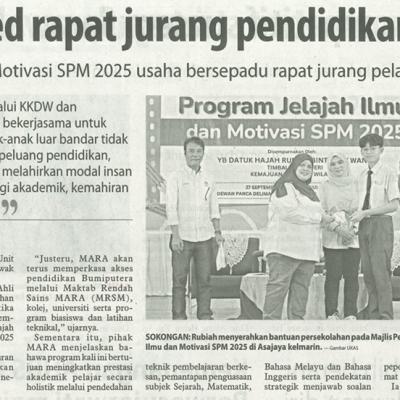 29 September 2025 Utusan Borneo Pg.4kkdw Komited Rapat Jurang Pendidikan Luar Bandar
