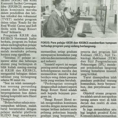 7 September 2025 Utusan Borneo Pg.5 Kolej Komuniti Sarikei Dan Sibu Perkasa Tvet Menerusi Program Dalam Talian