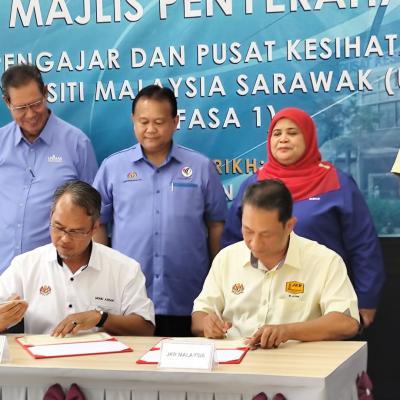 13 Jun 2024 – Majlis Penyerahan Projek Siap Fasa 1 Pembinaan Hospital Pengajar dan Pusat Kesihatan Prima (PKP) Universiti Malaysia Sarawak (UNIMAS), Kota Samarahan, Sarawak.